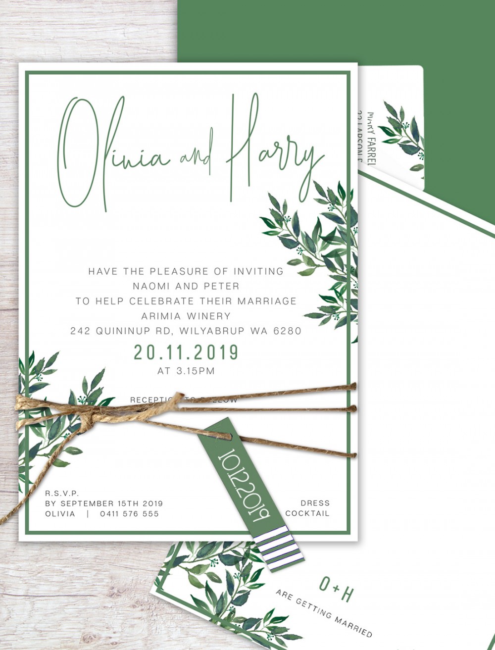 Rendezvous Flat Card Invitation Online Australia Lilykiss Wedding