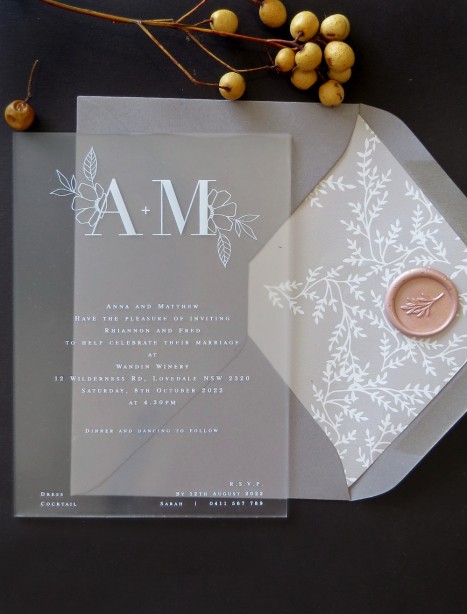 frosted acrylic the romance invitation