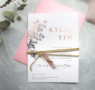 rose gold foil! australian flora invitation