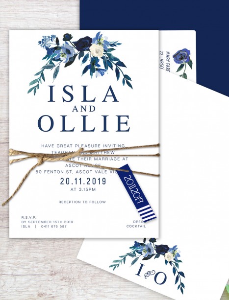 Flower market flat card wedding invitation