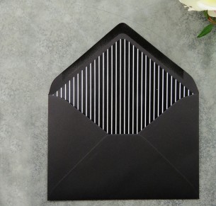 black and white striped envelope liner