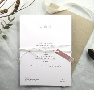 Rose gold foil minimalist invitation