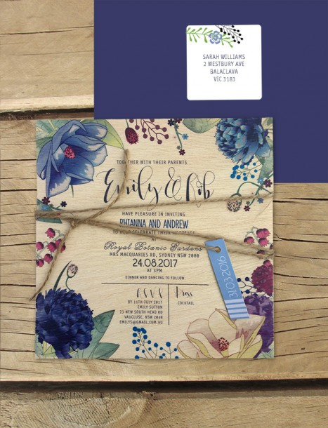 printed in wood! efflorescence invitation