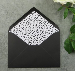 black dotted envelope liner