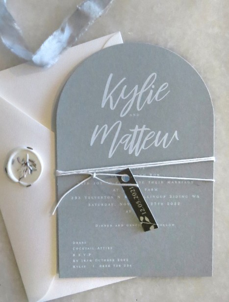 kylie arch wedding invitation