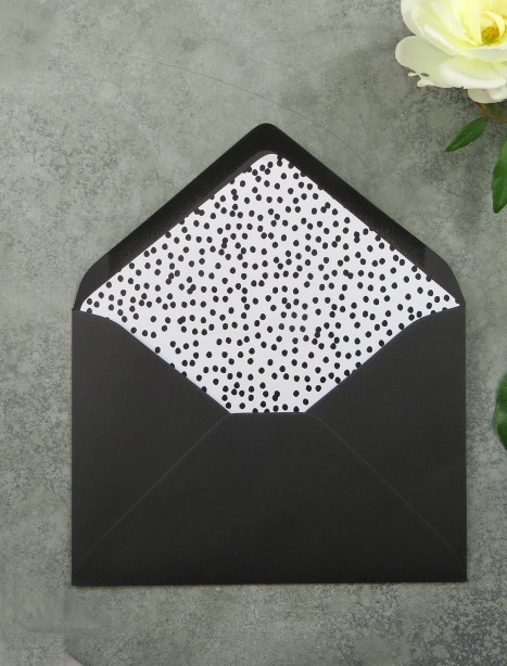 black dotted envelope liner