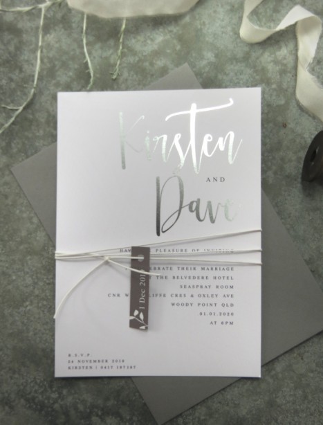 Silver foil! Quick kiss invitation