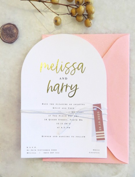 Arch + gold or rose gold foil! Melissa invitation