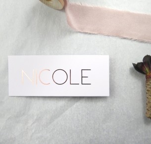 metallic rose gold and gold foil helsinki placecards