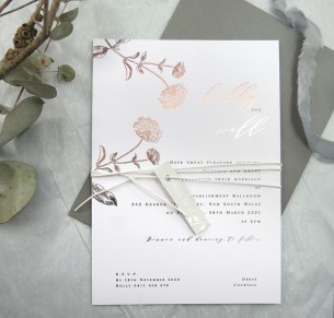 Rose Gold and gold foil! Darling buds of may invitation