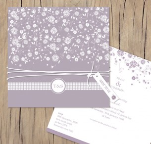 falling into spring wedding invitation