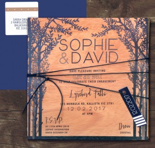 Printed on wood! woodland wonder invitation