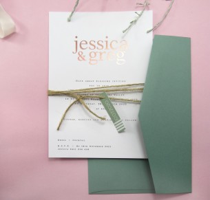 rose gold jessica invitation