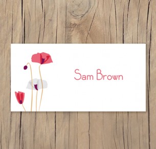 paper poppies placecard