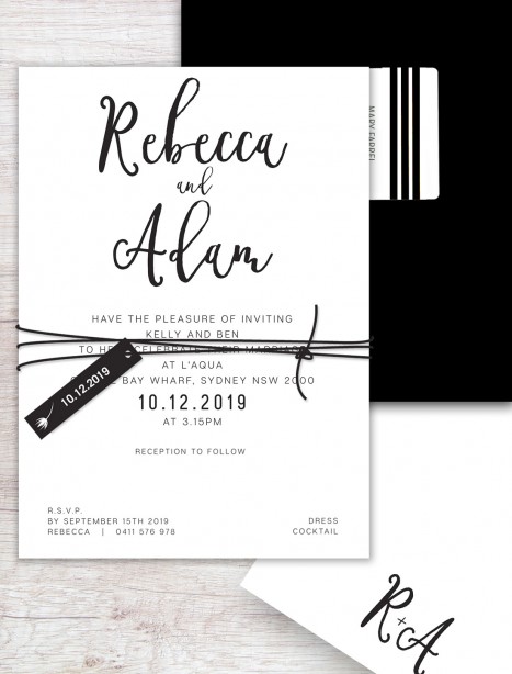 Crush flat card wedding invitation