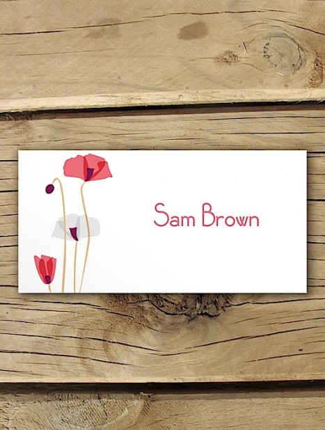 paper poppies placecard