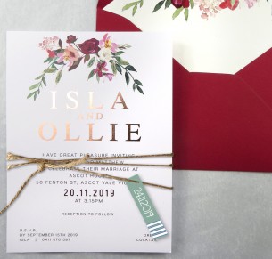 Rose gold foil! Flower market invitation