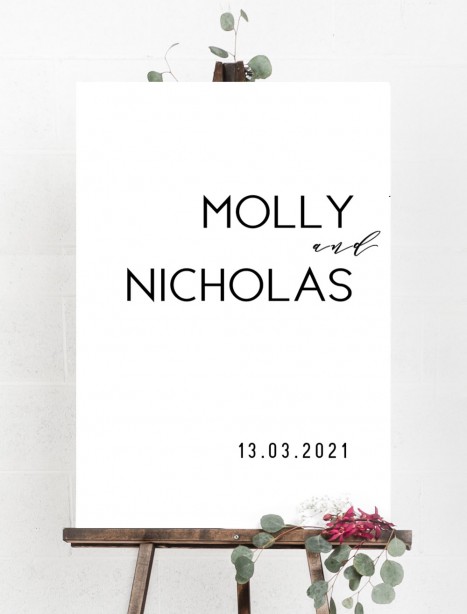 molly welcome sign A1 mounted on board