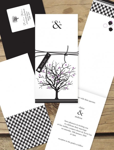 Jacaranda Joy wedding invitation