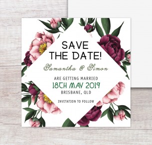 vintage peonie save the date