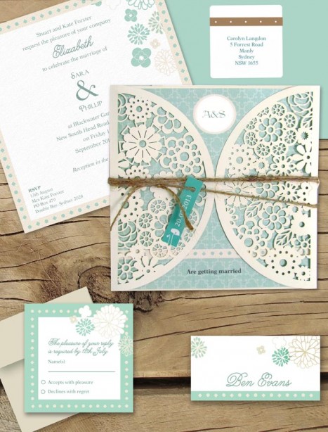 vintage lace laser cut package