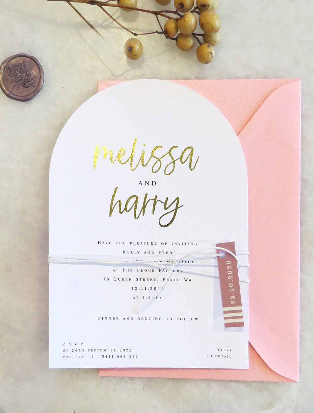 Arch Gold Or Rose Gold Foil Melissa Invitation Online Australia