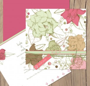 flower garden wedding invitation