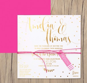 gold metallic foil! dream pretty invitation