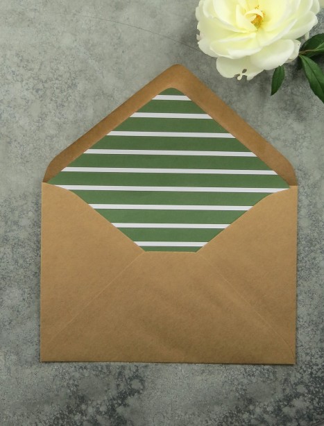 Green striped envelope liner
