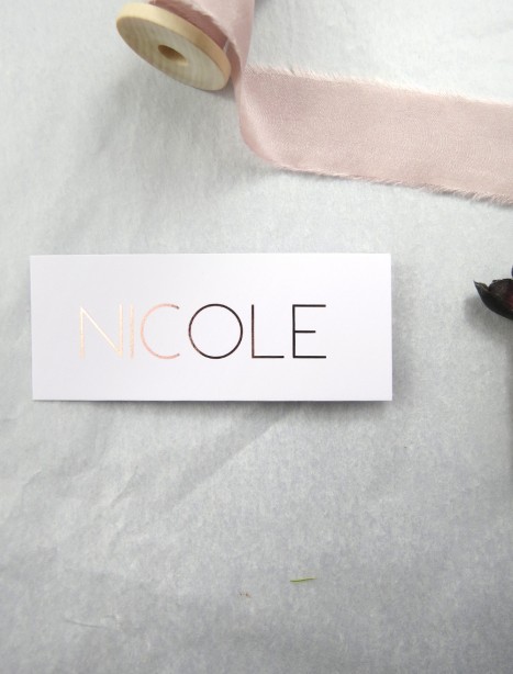 metallic rose gold and gold foil helsinki placecards