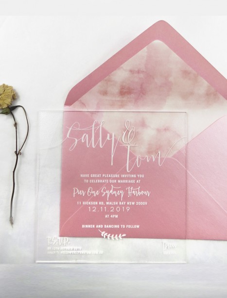 Clear Acrylic simply sublime invitation