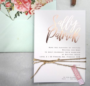 Rose gold foil! Santa fe invitation