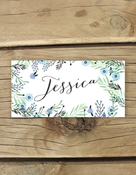 Circle of blossoms placecard