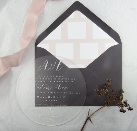 frosted ACrylic! circle of love invitation