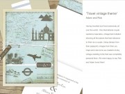 Vintage travel theme wedding invitation