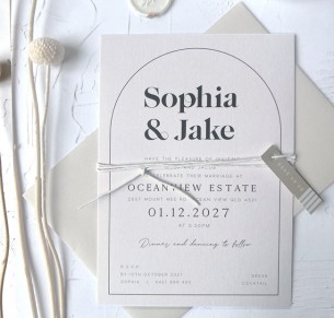 NEW! Sophia arch cheaper wedding invitation