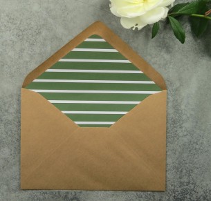 Green striped envelope liner