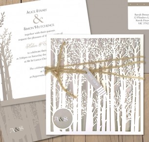 Endless Forest laser cut wedding invitation