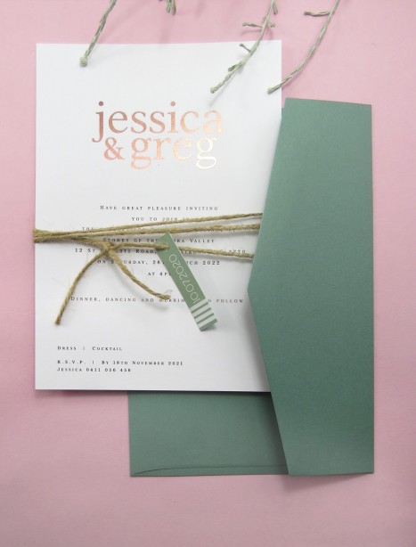 rose gold jessica invitation