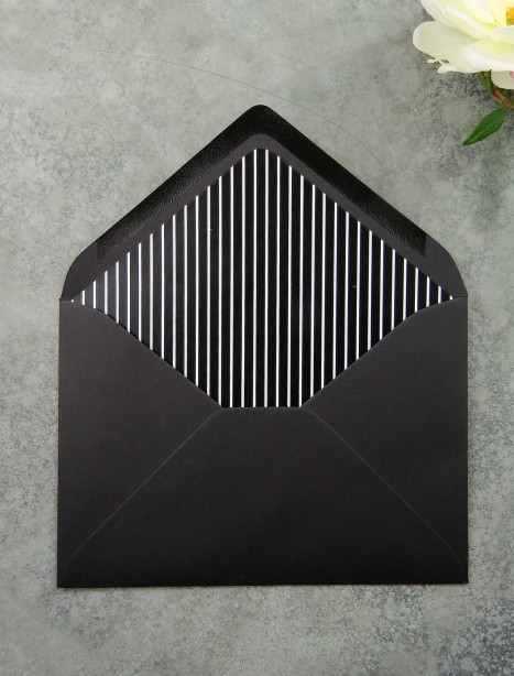 black and white striped envelope liner