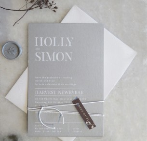 Dove grey and white ink milan invitation