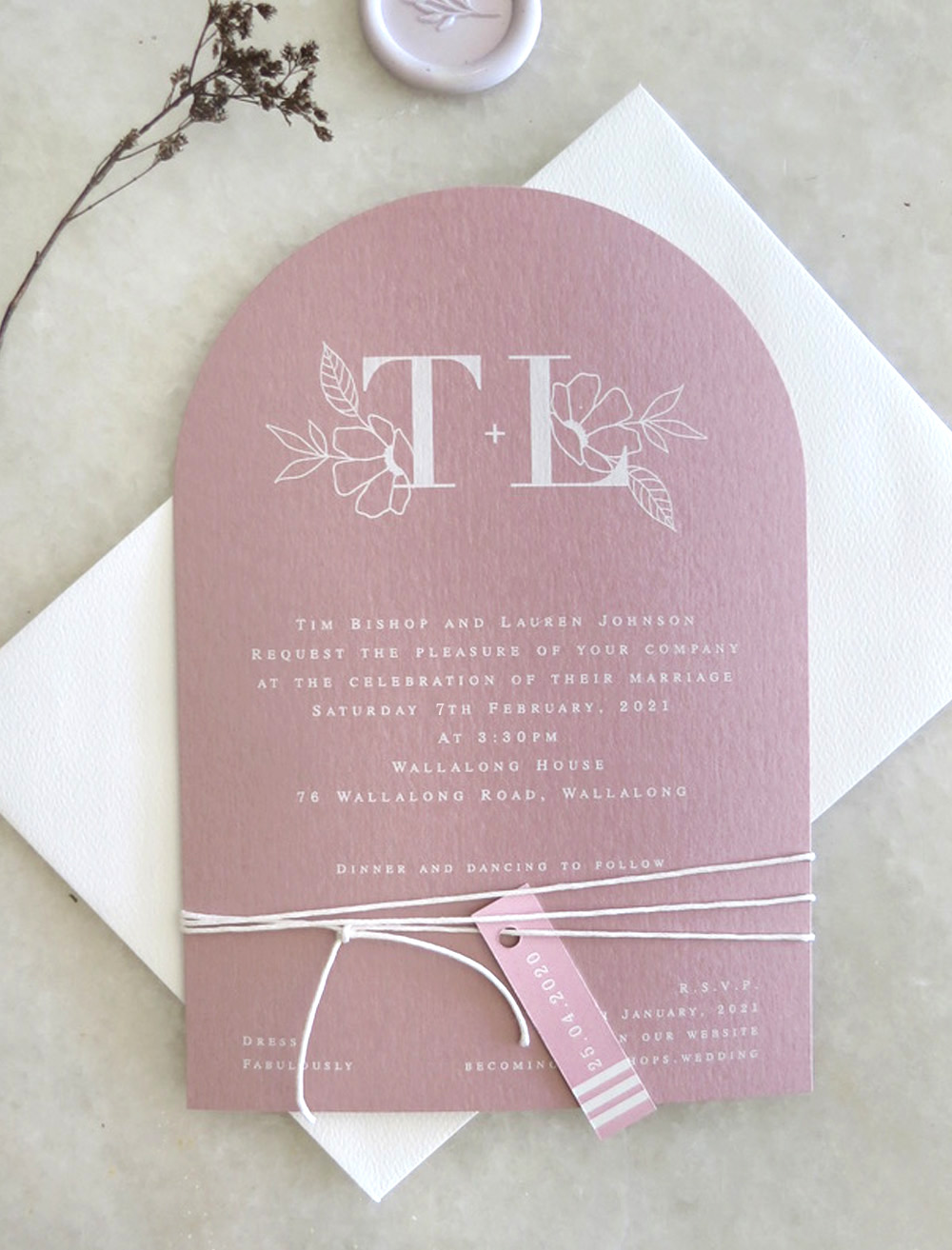 Arch The Romance Wedding Invitation On Wild Rose Online Australia
