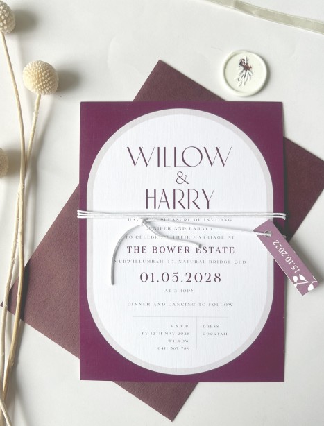 new! Willow double arch cheaper wedding invitation