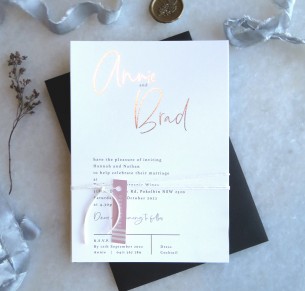 metallic rose gold and gold foil the brad invitation