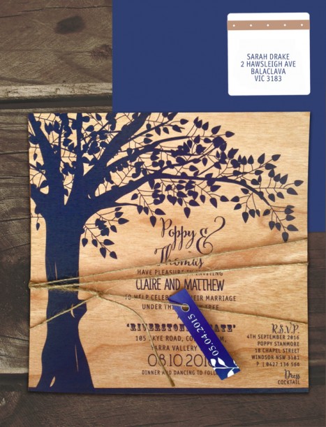 printed on wood! under the old oak invitation