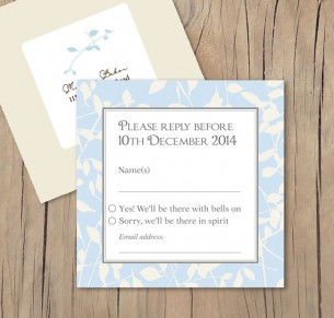 leafy affair milk laser cut rsvp card