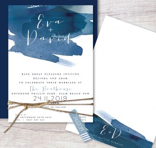 watercolour splash flat card invitation