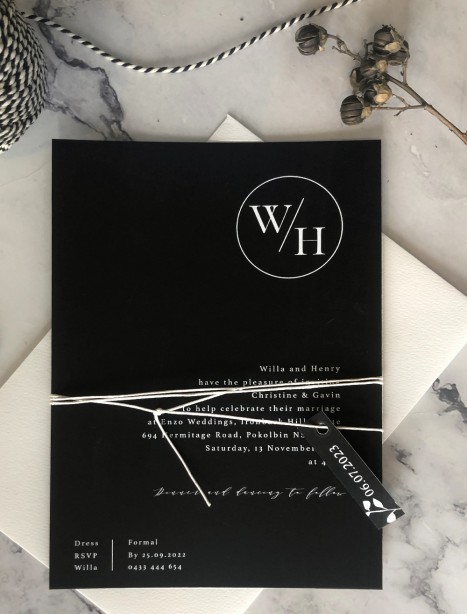 The executive white ink invitation