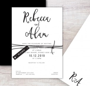 Crush flat card wedding invitation