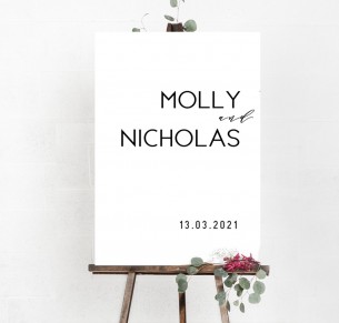 molly welcome sign A1 mounted on board